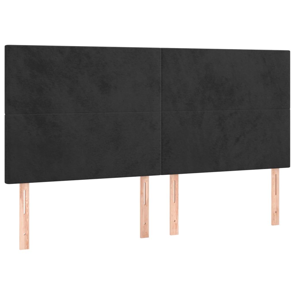 Cadre de lit sans matelas noir 160 x 200 cm en velours - 9
