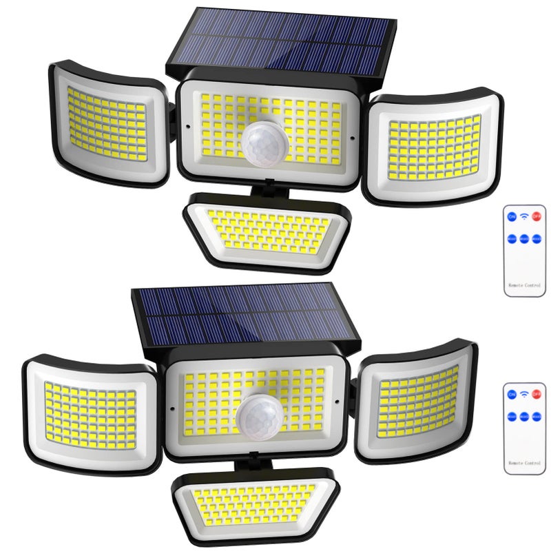 szt lamp solarnych zewnętrznych z czujnikiem ruchu solarna lampa bezpieczeństwa z obrotowymi głowicami wodoodporna odpowiednia do ogrodów