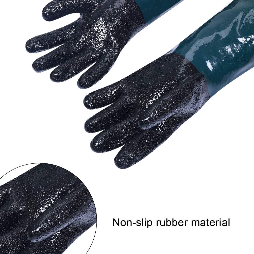 Gants de sablage en caoutchouc ultra résistants, 60 cm, gants pour microbillage, pour cabine de sablage modèle 60, 90, 110, 260, 1, 2 - 5