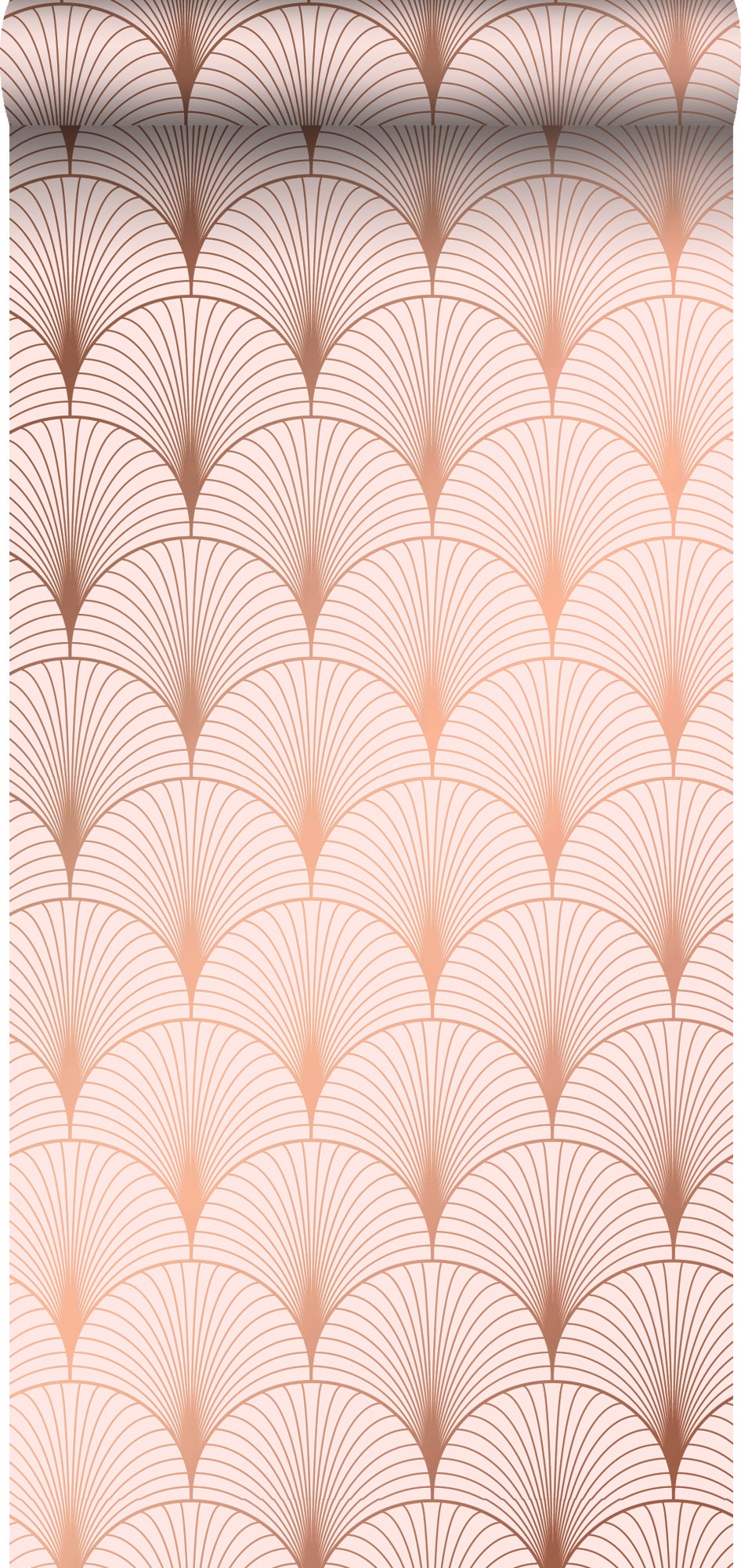 Papel pintado arte deco rosa suave y oro rosa - 0,53 x 10,05 m - estahome