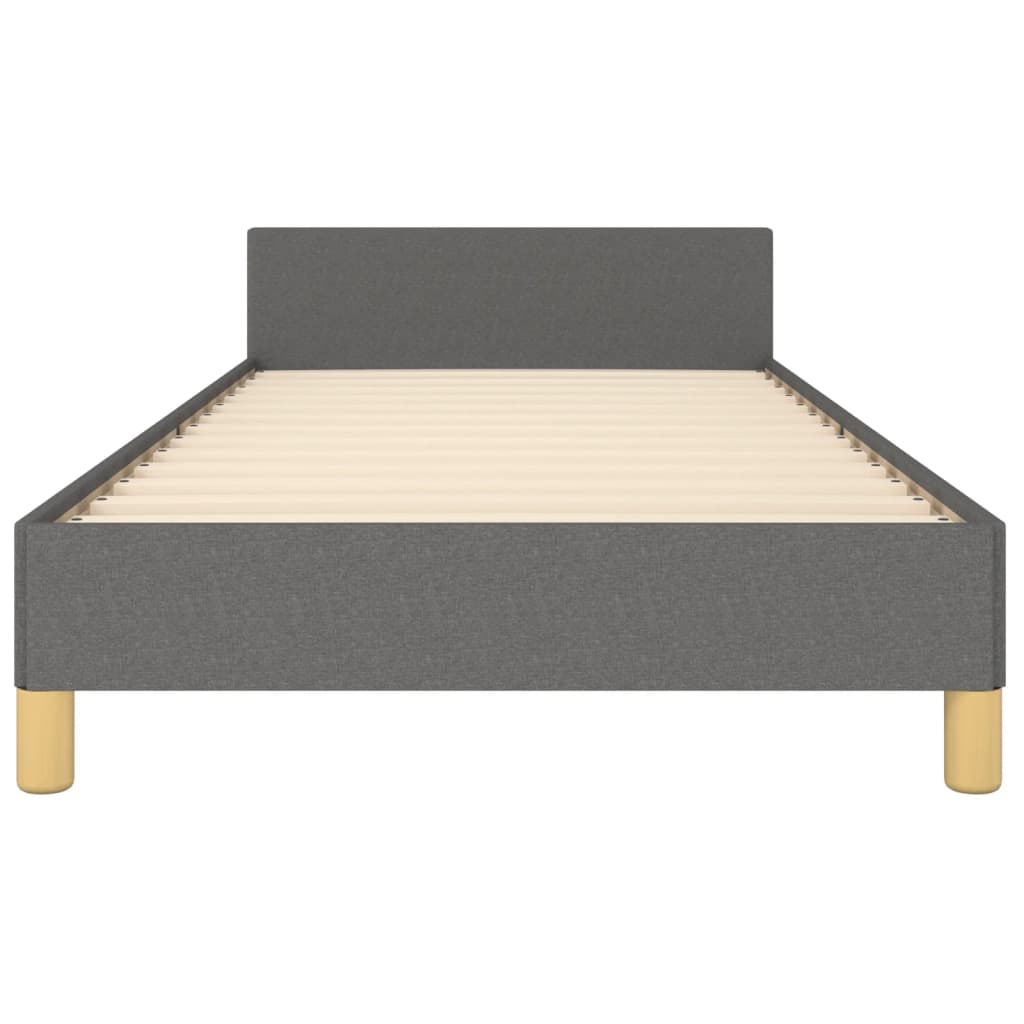 Cadre de lit sans matelas gris foncé 100 x 200 cm tissu - 6