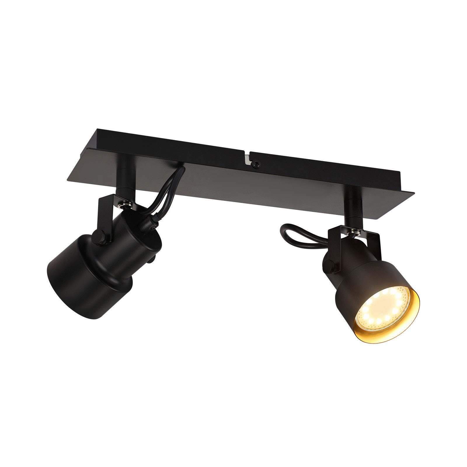 NETTLIFE Foco de techo vintage negro GU10 Lámpara de cocina para 2 llamas ajustables Vintage 350° - 9