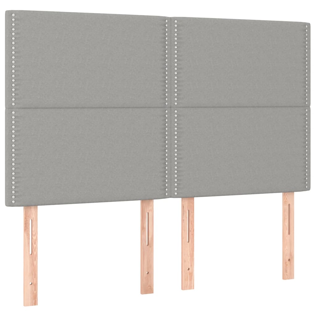 Cadre de lit sans matelas gris clair 140 x 200 cm tissu - 9