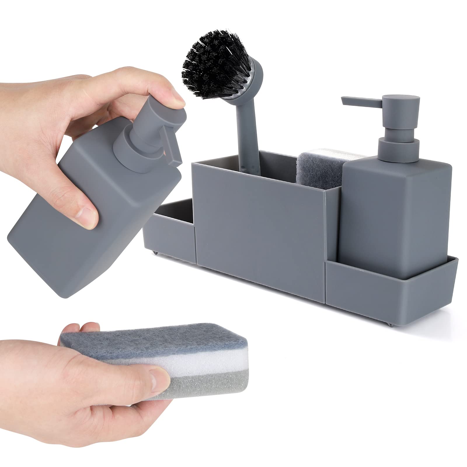 Vassoio Portasapone In Silicone Antiscivolo Per Cucina E Bagno | 2 Pezzi, Organizer Per Lavello Con Design A Strisce, Asciugatura Rapida, Facile Da Pulire
