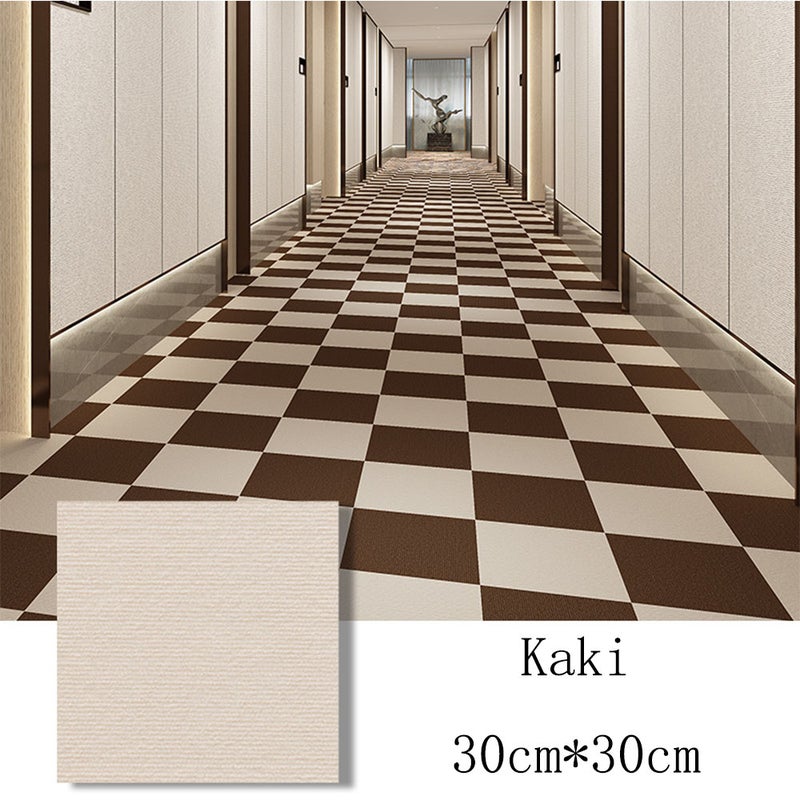 Pakiet 10 antypoślizgowych płytek dywanowych do użytku domowego i komercyjnego, łatwych w montażu (Khaki)