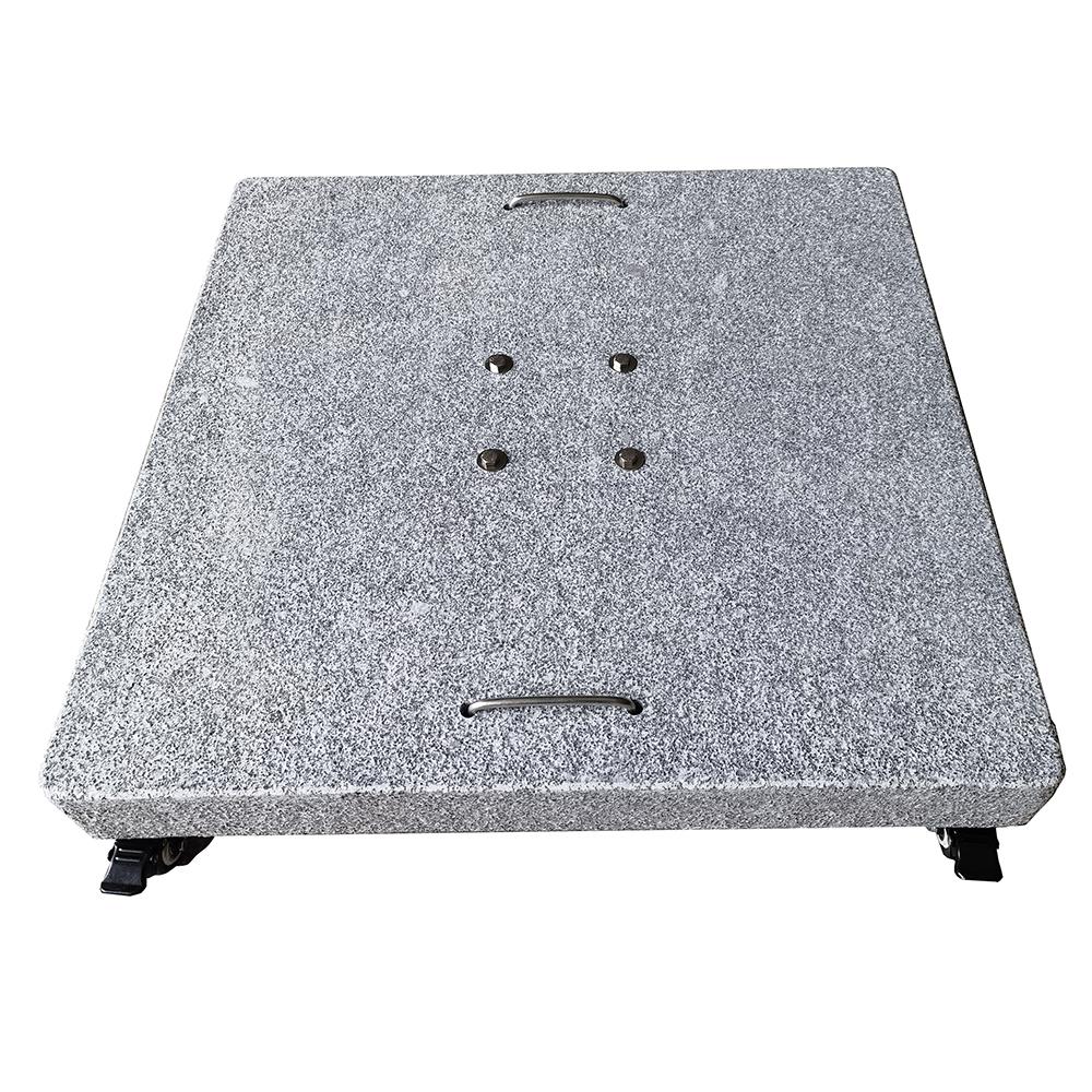 Pied de parasol en granite gris 102 kg avec roulettes Diamanta - 2