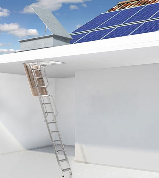 Escalier escamotable pour un accès terrasse de 2.60m à 2.80 - Trappe : 80x120cm - FGM/80120/TSP/2 - 2