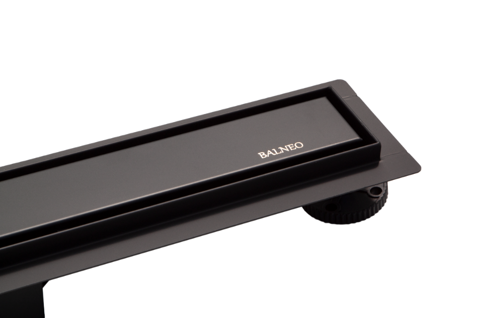 BALNEO - Canal de chuveiro 50 cm - 2 em 1 Canal de chuveiro 50 cm com sifão DUPLEX NEXT - Canal linear em aço inoxidável AISI 304 Preto - 5