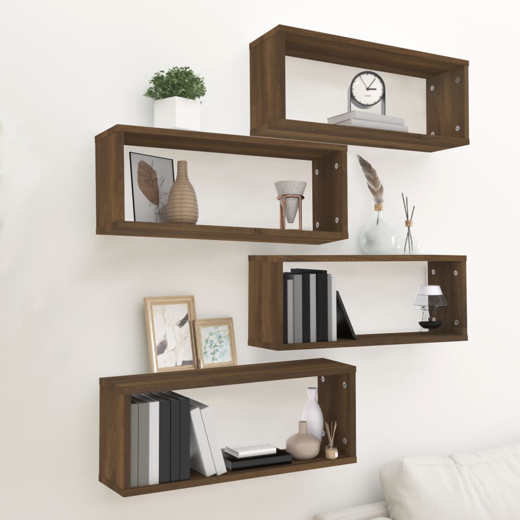Estantería Modular De Madera Efecto 1-5 Niveles - Color Gris, Montaje Requerido, Ideal Para Libros O Decoración