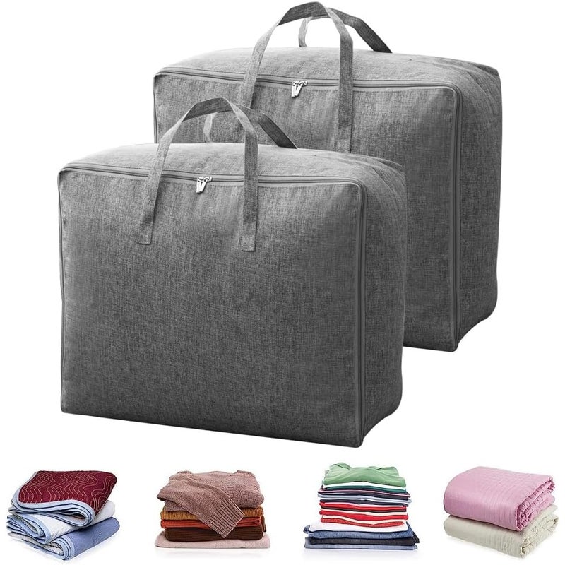 2-częściowy worek z płótna bawełnianego do przechowywania kołder, 84-litrowy wodoodporny worek do przechowywania ubrań, pościeli, poduszek i przeście