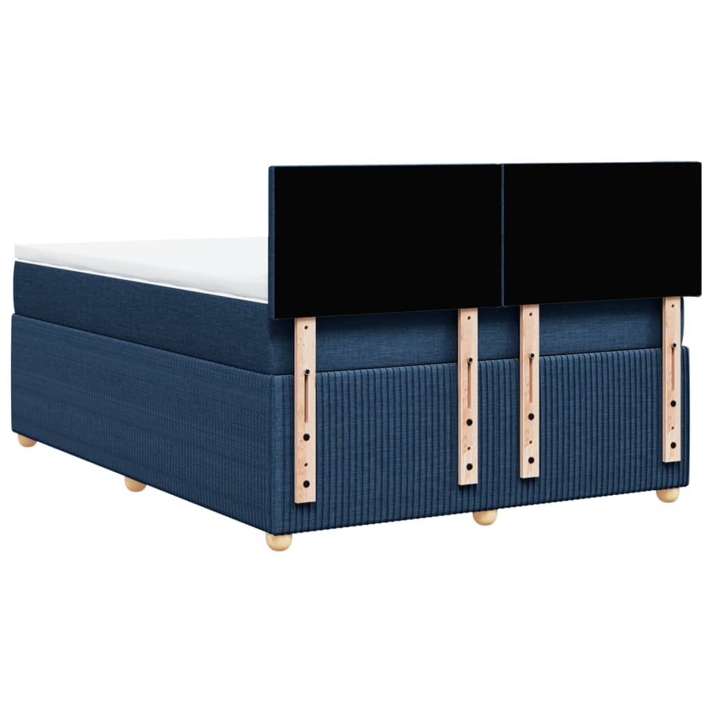 Maison Exclusive - Sommier à lattes de lit avec matelas Bleu 140x200 cm Tissu - 8