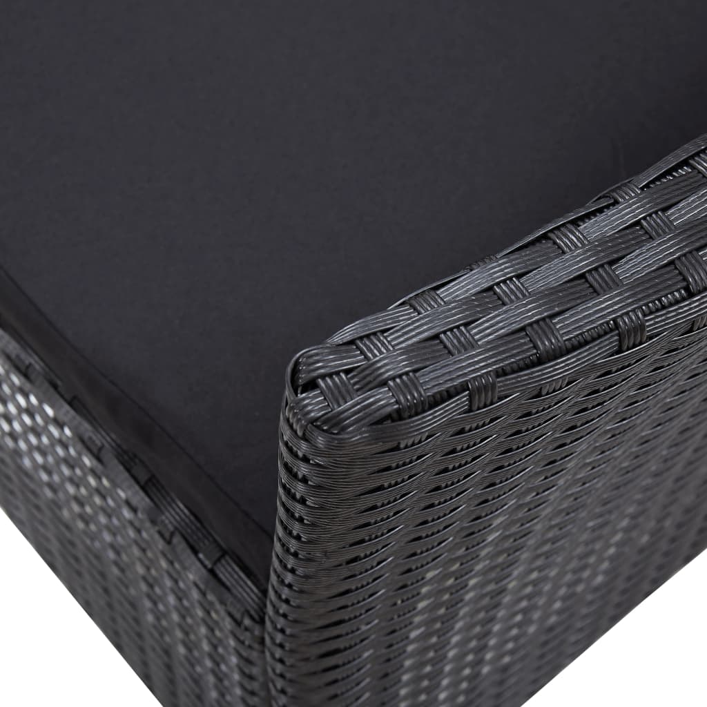 Maison Exclusive - Set da Pranzo da Giardino 5 pz in Polyrattan Nero - 8