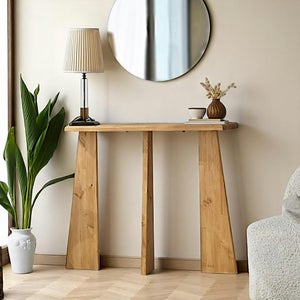 Étagère Murale Console D'Entrée LISE 3 Tiroirs Effet Bois Et Noir - Rangement Pratique