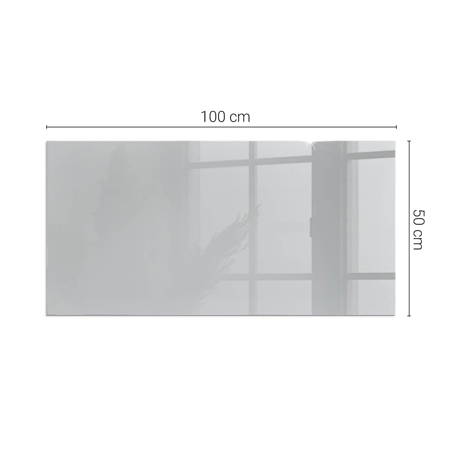 Prostokątna płyta szklana ochronna pod piecyk, kominek - 100x50 cm - Kolor Jasny szary - TULUP - 2