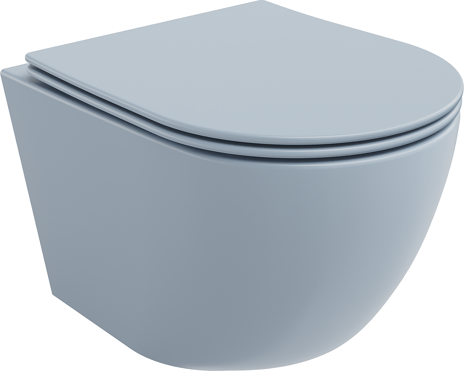 Mexen Lena miska wc Rimless z deską wolnoopadającą slim, duroplast, szara-niebieska mat - 30224069