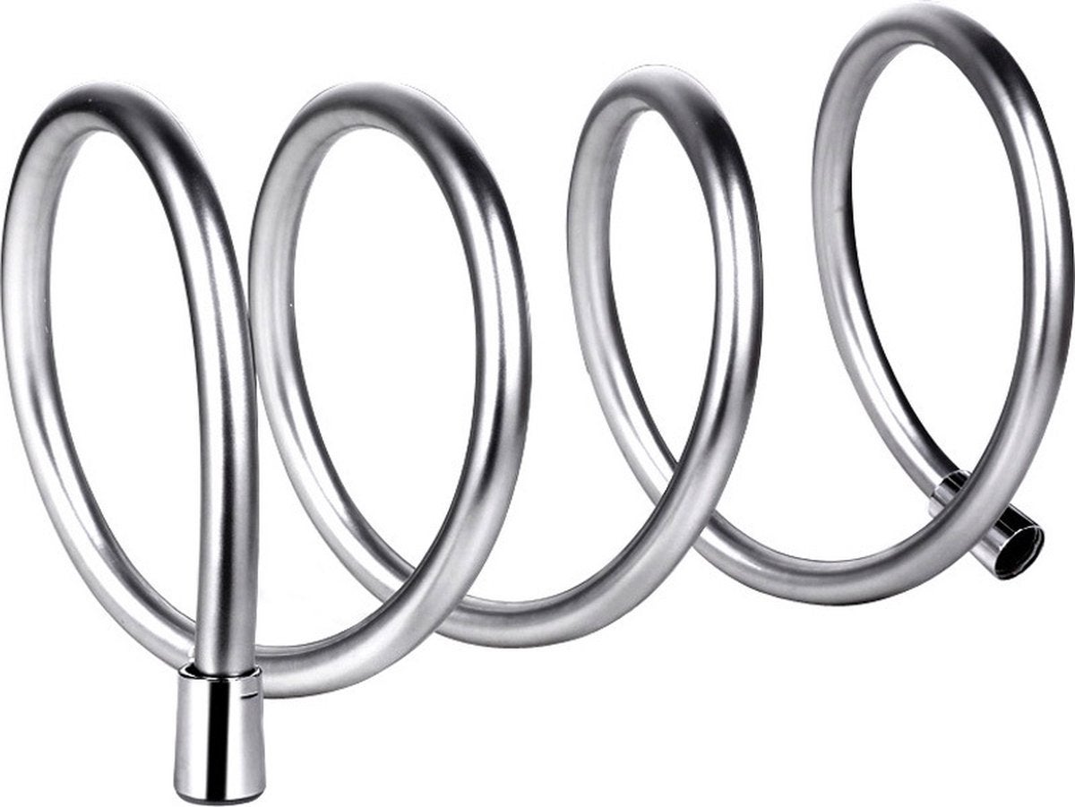 Furtun de duș universal 100 cm gri argintiu, furtun de duș premium, PVC + Metal 1m