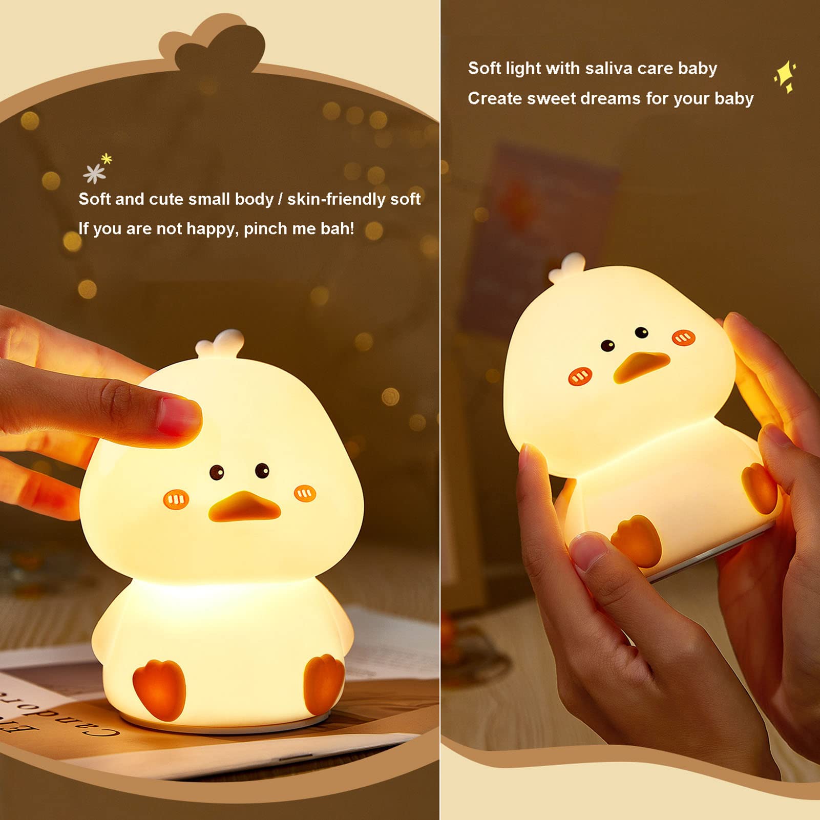 Luce Notturna in Silicone, Lampada Notturna Portatile Adorabile per Bambini Ricaricabile Morbida per Camera da Letto (A Forma Di Zucca