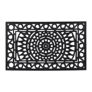 Relaxdays Paillasson Escalier Caoutchouc Noir - Tapis Antidérapant 75x25cm - Pour Intérieur/Extérieur