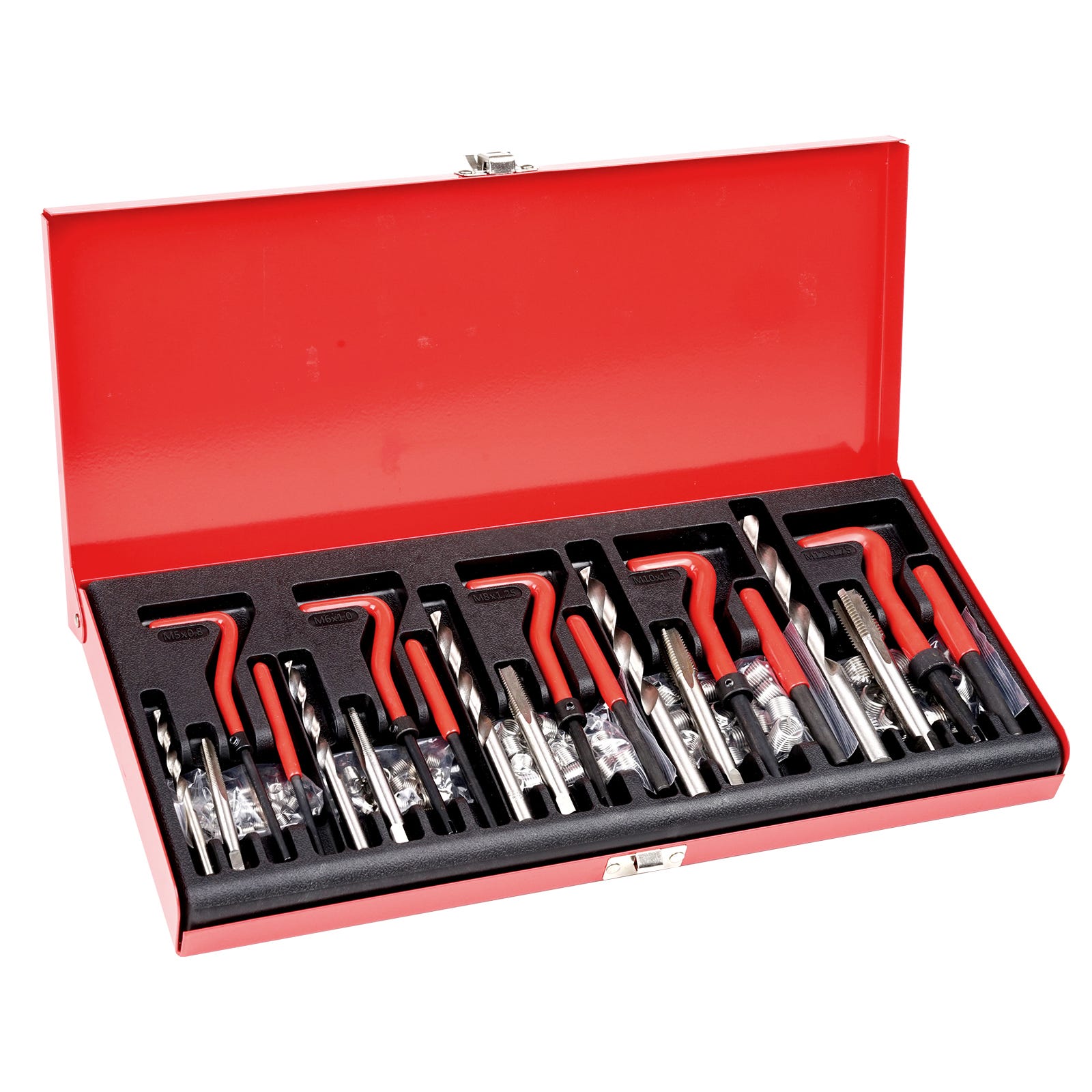 Kit Riparazione Filetti 131 Pezzi - Helicoil Per M5 M6 M8 M10 M12 Kit Riparazione Filetti 131 Pezzi - Helicoil Per M5 M6 M8 M10 M12