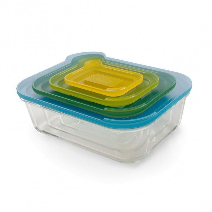 Joseph Joseph zestaw 4 szklanych pojemników Nest Glass, multikolor