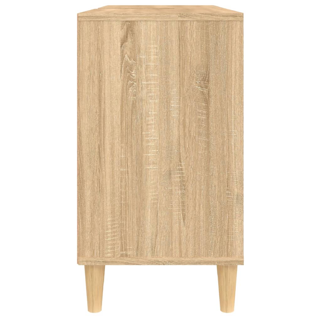 Meuble D'évier En Chêne Sonoma 80 Cm – Rangement Spacieux Pour Salle De Bain - 11