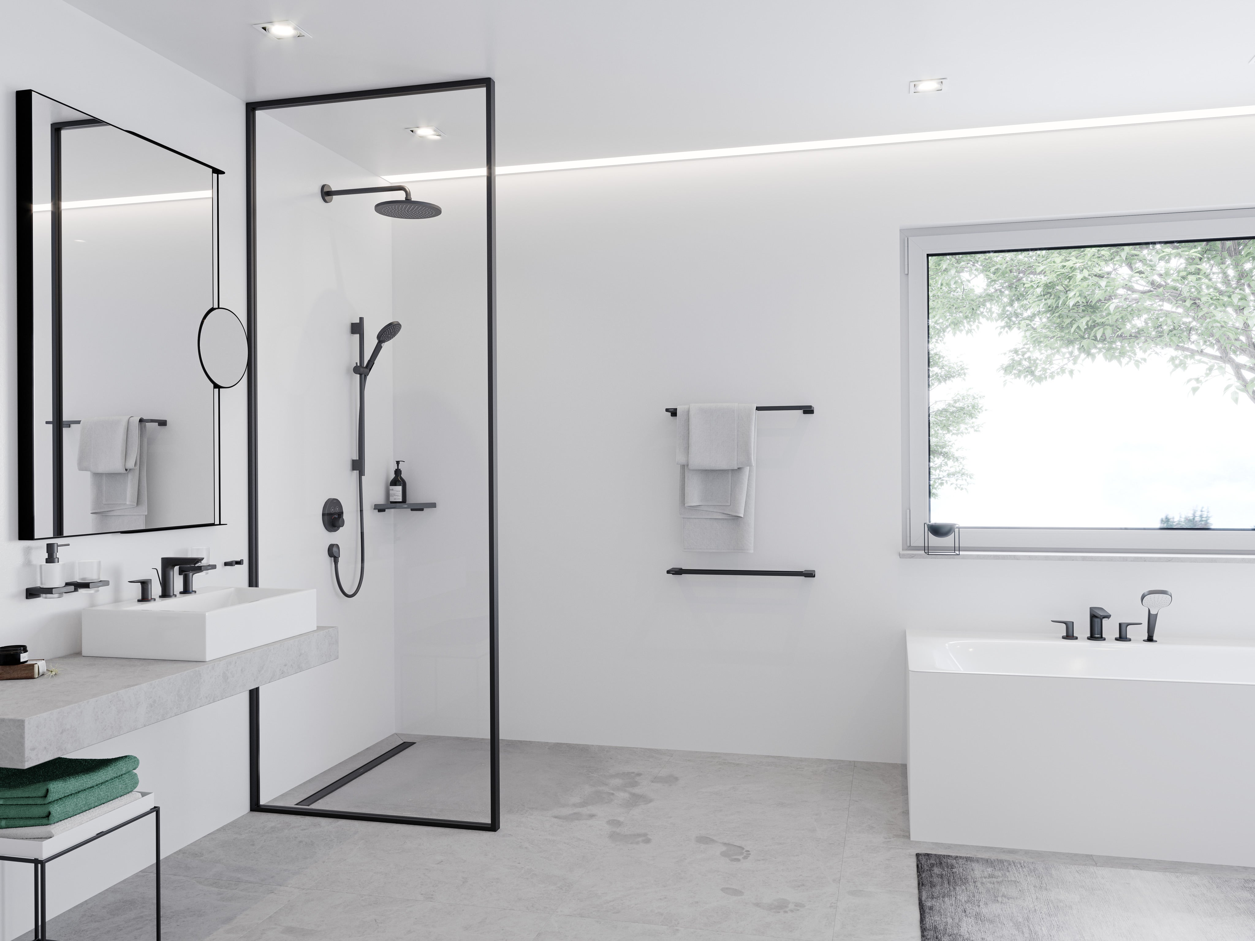 HANSGROHE Tablette d'angle noir mat AddStoris - 7