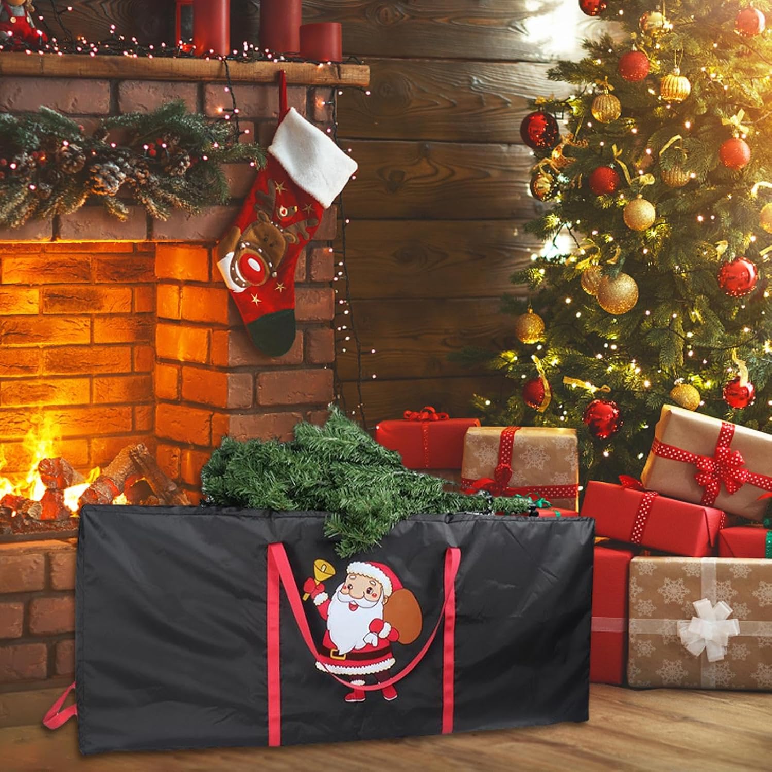 Sac de rangement pour sapin de Noël, sac de rangement étanche pour sapin de Noël artificiel, anti-poussière, Oxford 210D, 122 x 38 x 51 cm - 7