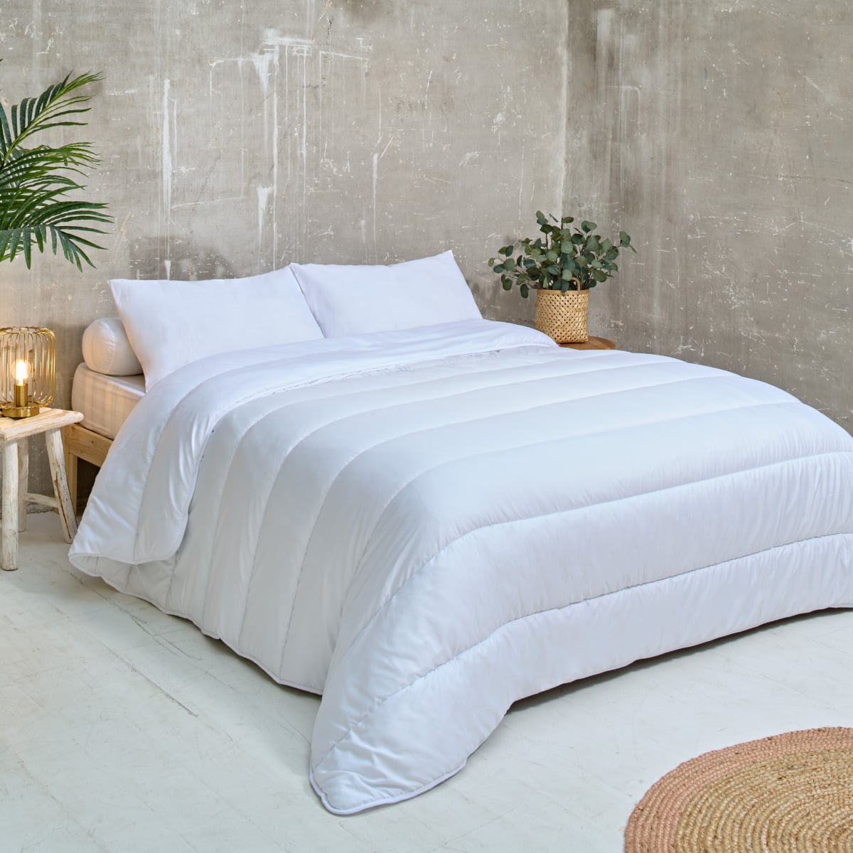 Pack Tempérée Couette 240x260cm + 2 Oreillers moelleux 60x60cm - 2