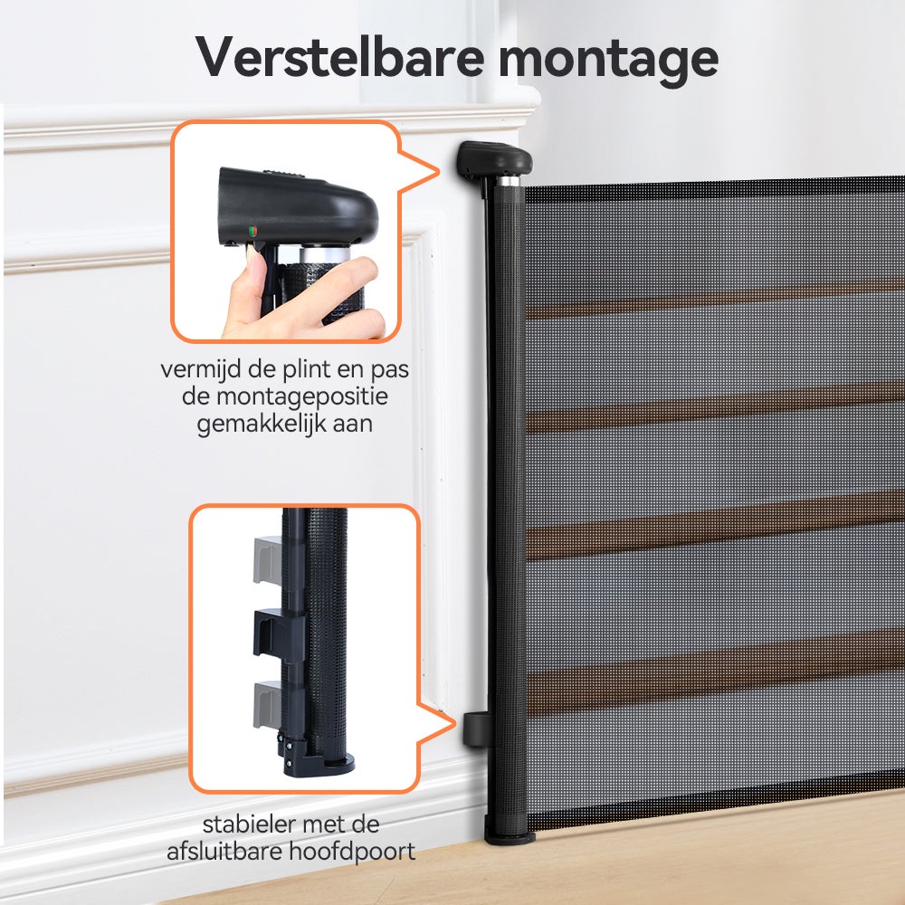 Barrière de sécurité enfant extensible Barrière d'escalier fermeture facile H.84 x l.140 cm max. noir - 8