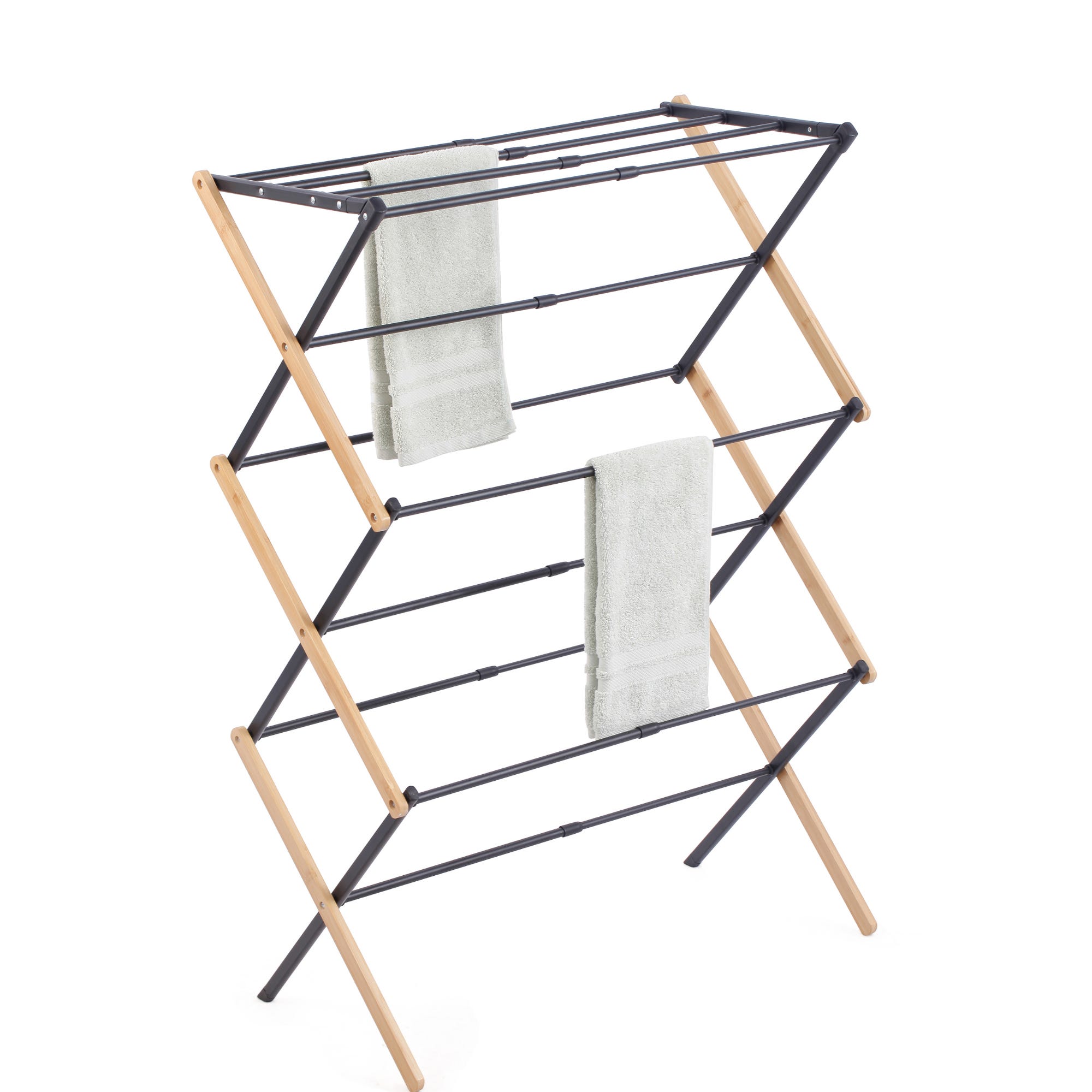 PAMEX Tendedero Plegable Extensible Madera Bambú Completamente