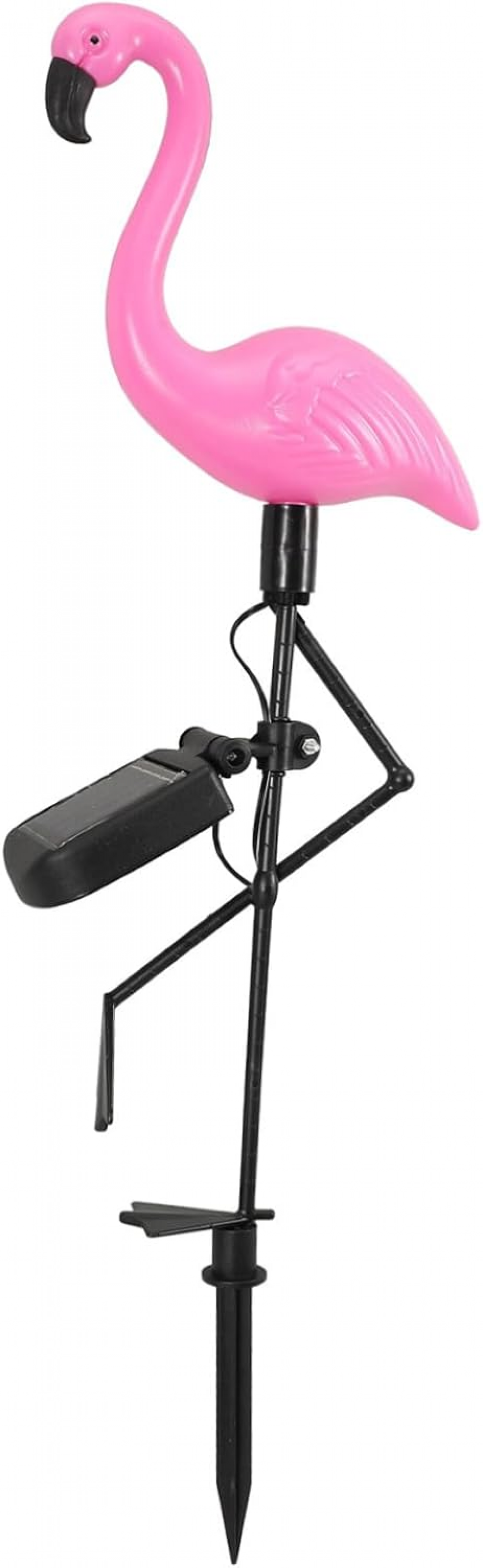 Solarna lampa ogrodowa LED na trawnik, flamingi, wodoodporna, punktowa, biała, flamingowa