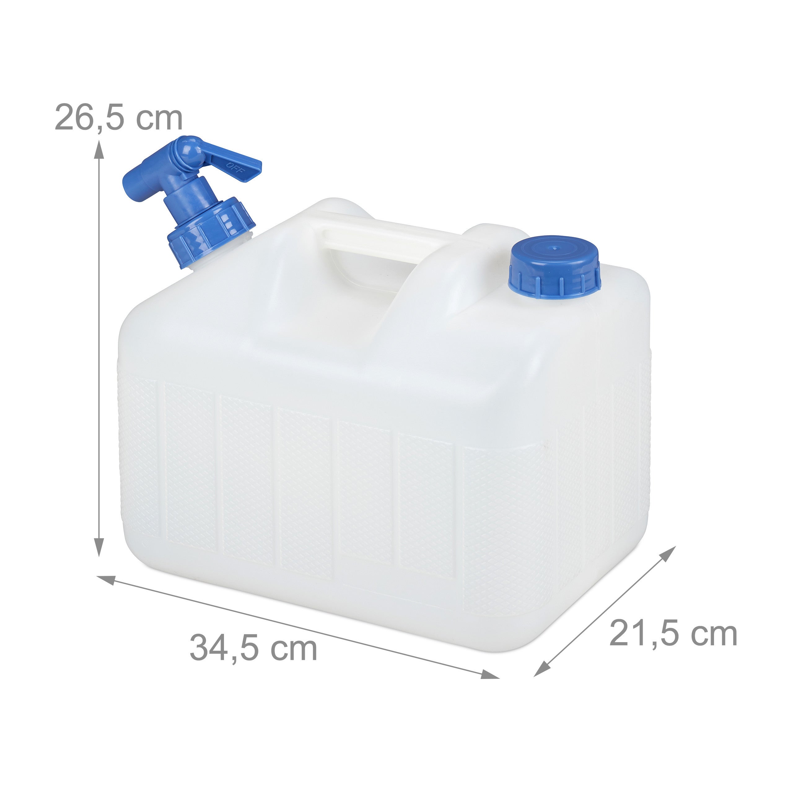 Jerrycan jerricane bidon d’eau robinet bouchon réservoir 10 L sans BPA camping voiture festival, blanc, Relaxdays - 4