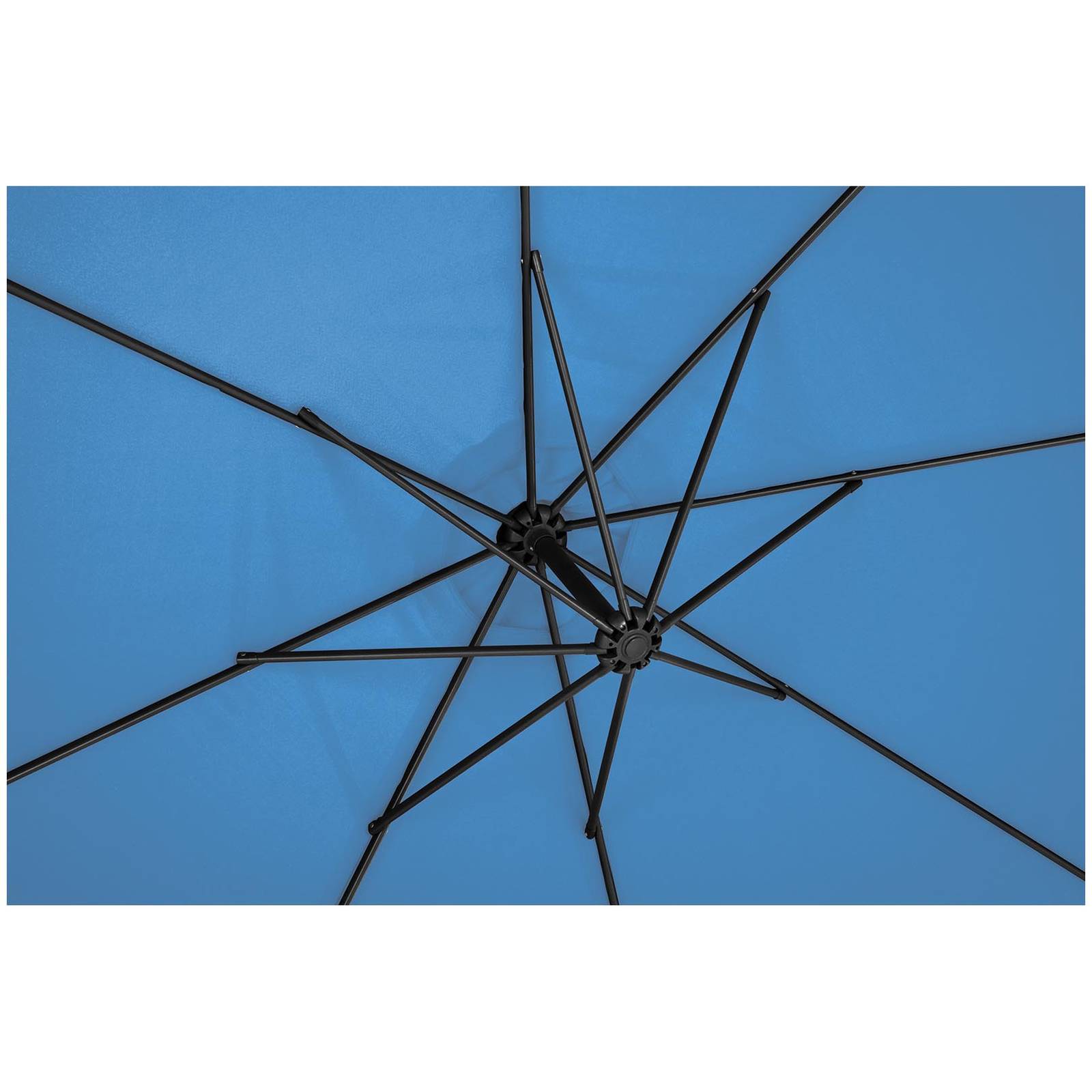Parasol déporté - Uniprodo - Bleu - Dimensions du parasol&nbsp;: Ø&nbsp;300&nbsp;cm - Rond - 5