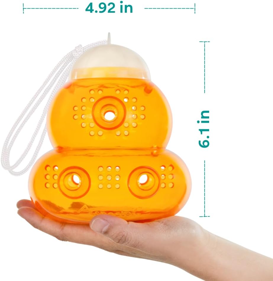 Piège à guêpes et frelons suspendu - Répulsif naturel contre les guêpes pour l'intérieur et l'extérieur (orange). - 5