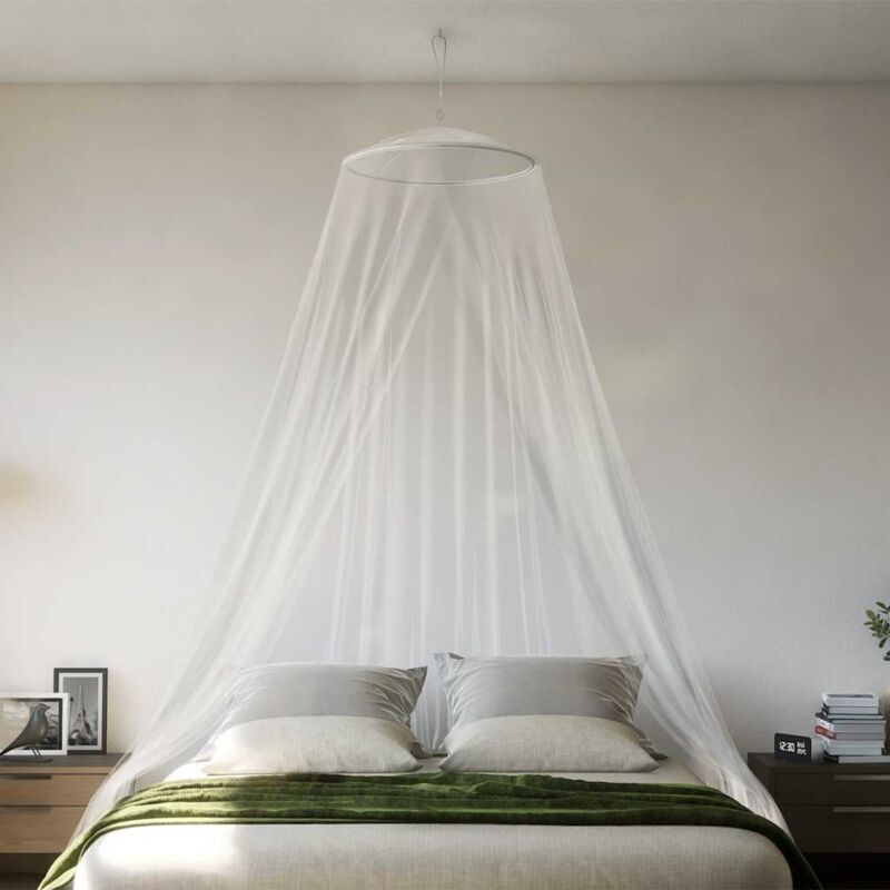 Mosquitera, cortina mosquitera para cama, 850 mallas, blanca, 60x250x850 cm