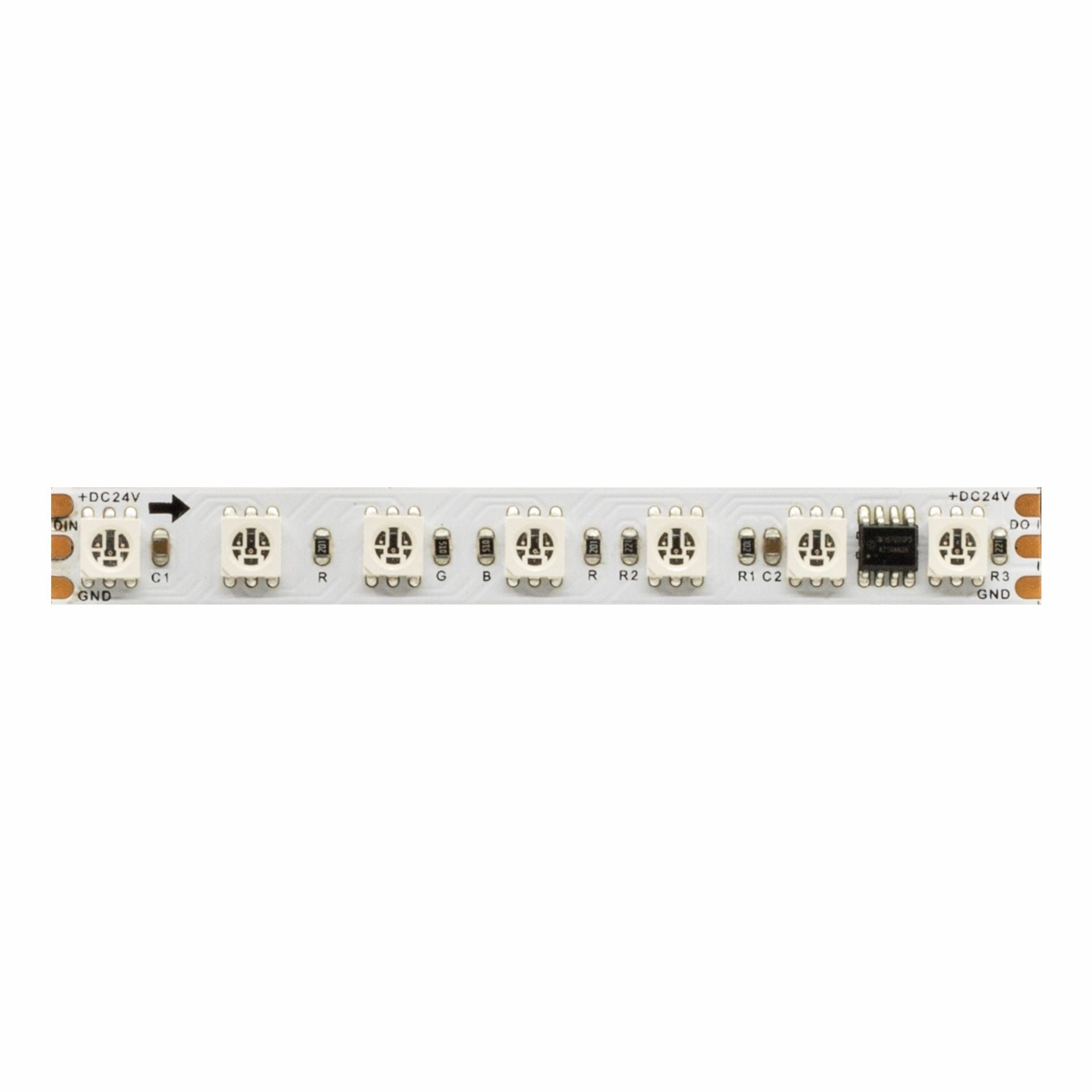 Bandă LED RGB de 5 m FINE SPI2 24 V 14 W/m 84 LED-uri/m IP20 cu tehnologie SPI pentru control individual al pixelilor - Beneito & Faure