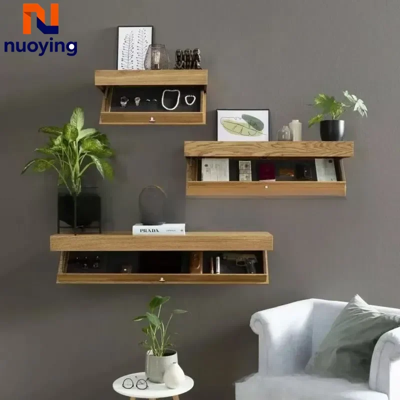 Étagère murale flottante en bois avec compartiment secret caché, boîte ...