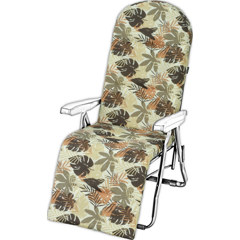 Poduszka na leżak ogrodowy z podnóżkiem AMPO beżowy brązowy 1 szt.