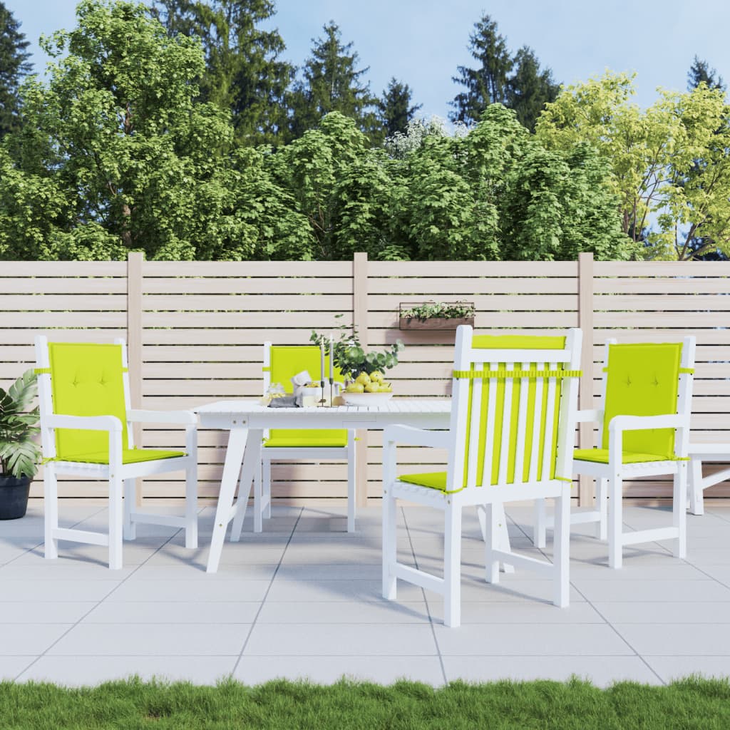 Vidaxl cojín silla jardín respaldo bajo 4 uds tela oxford verde claro