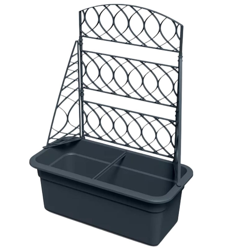 Doniczka na kwiaty z pergolą Bloma kolor antracyt