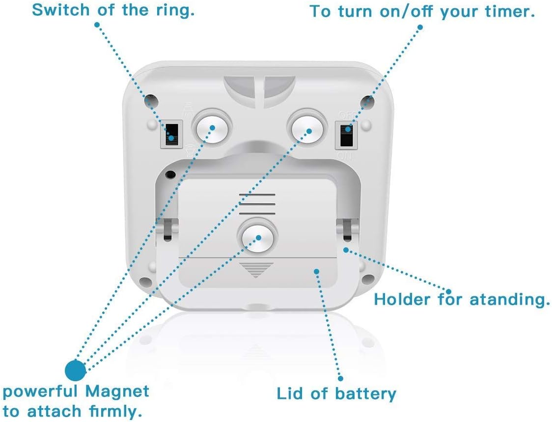 Timer da cucina digitale con allarme e ampio display LCD HX106 blu - 2