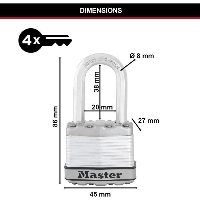 Cadenas Excell Acier laminé 45 mm M1EURDLF Master Lock - 5