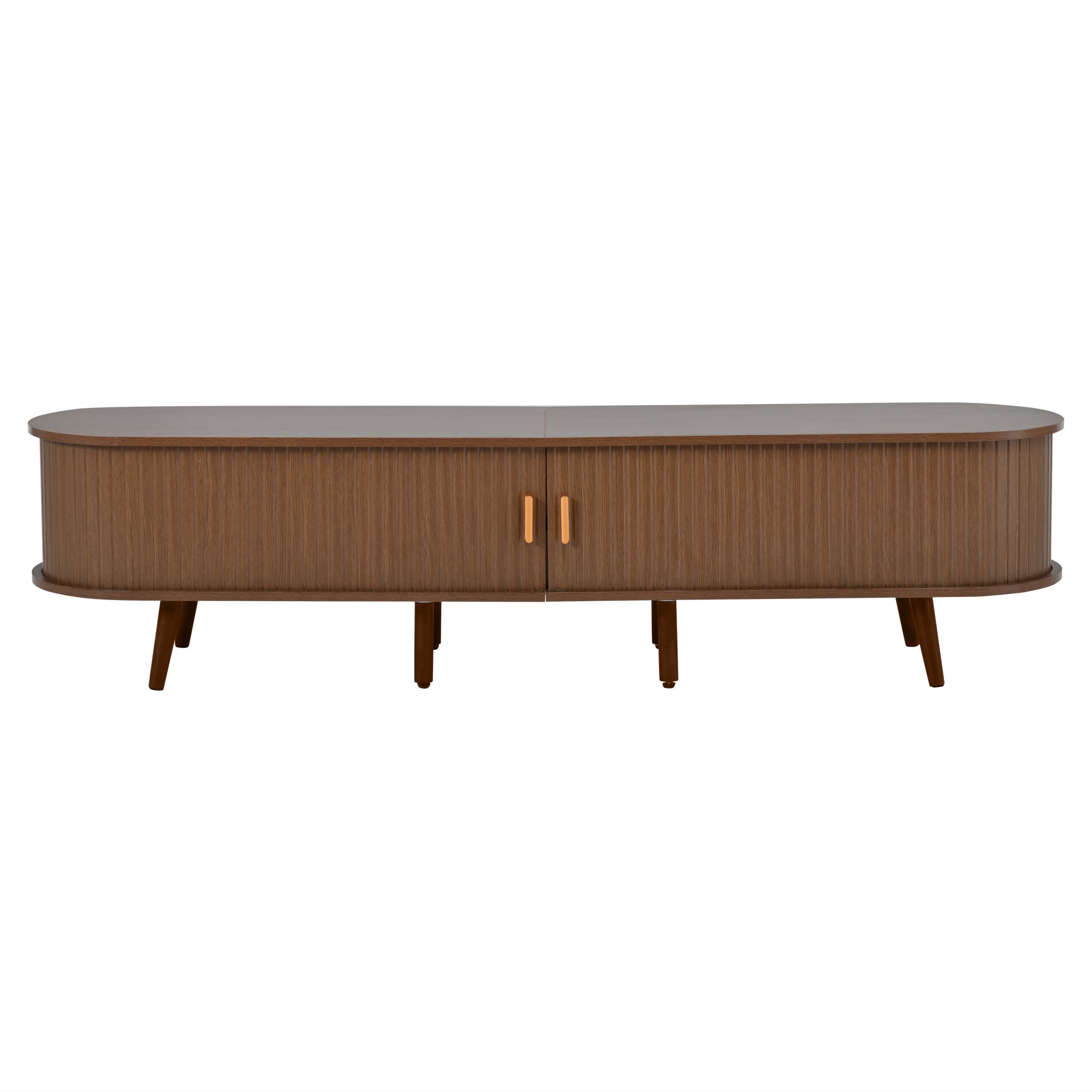 Szafa pod TV 175x40x42 cm - 2 szuflady - 2 przesuwne drzwi - kompatybilna z telewizorem 75 cali - brązowy - 6