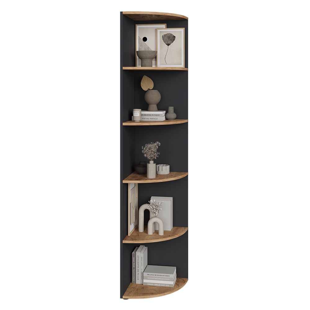Vicco Étagère dangle Ecki, Anthracite/chêne doré, 40x180cm - 6