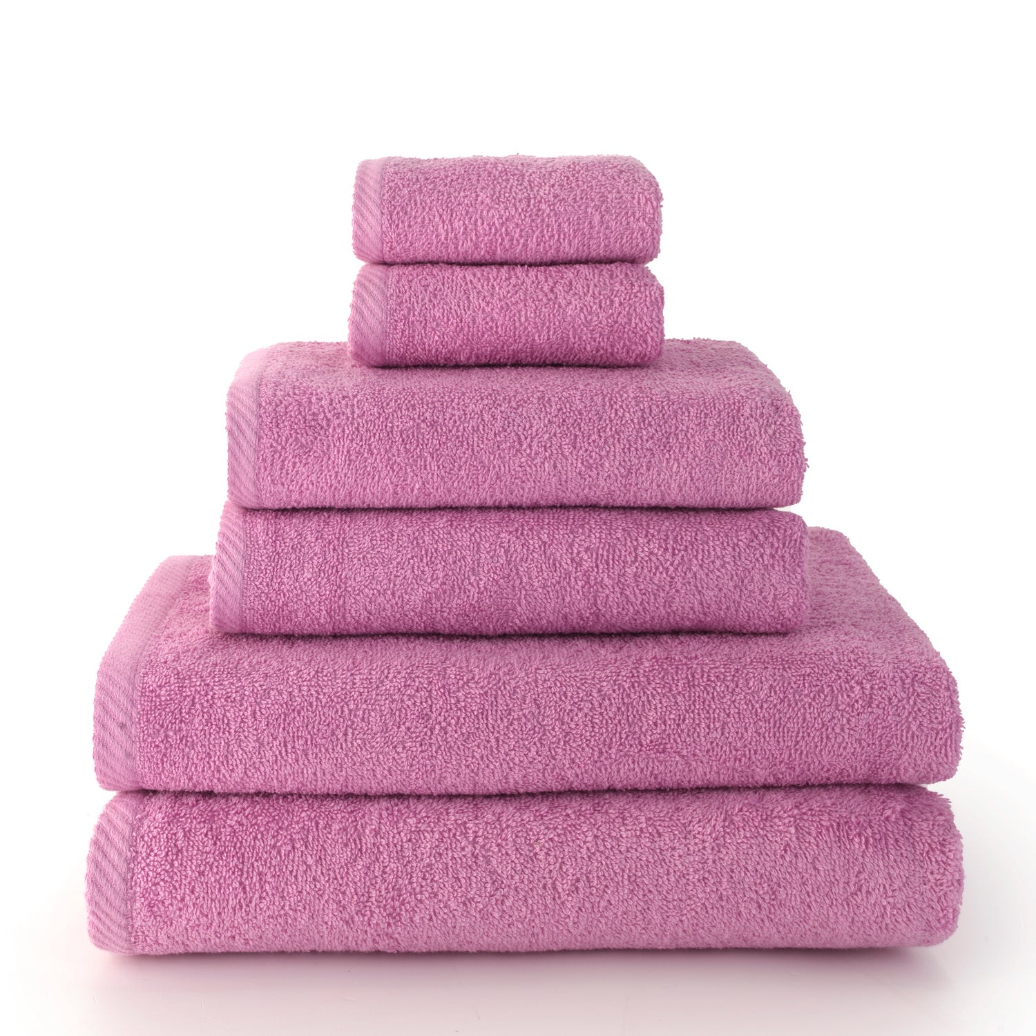 Lot De 6 Serviettes De Bain Coton - 2 Grandes (70x140cm) + 4 Moyennes (50x100cm) - Bleu Foncé
