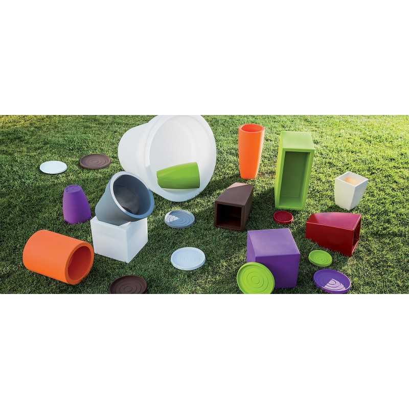 Pot de Fleurs Agave en Résine Carré 40x40 CM H90 Glace - 7