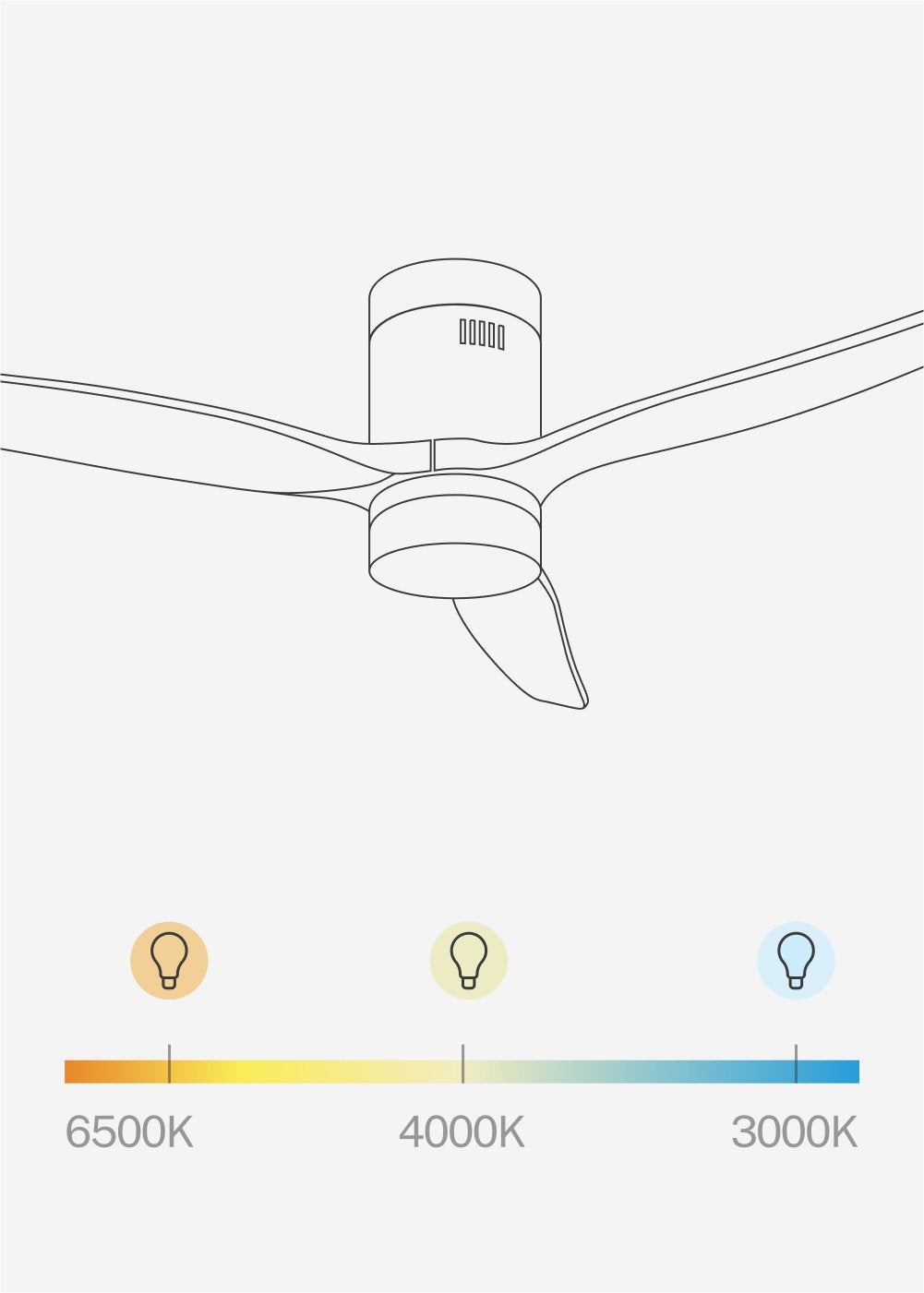 WIND CALM NATURAL WOOD M - Ventoinha de teto 40W silencioso 100% madeira - Com luz - sem wifi - 7