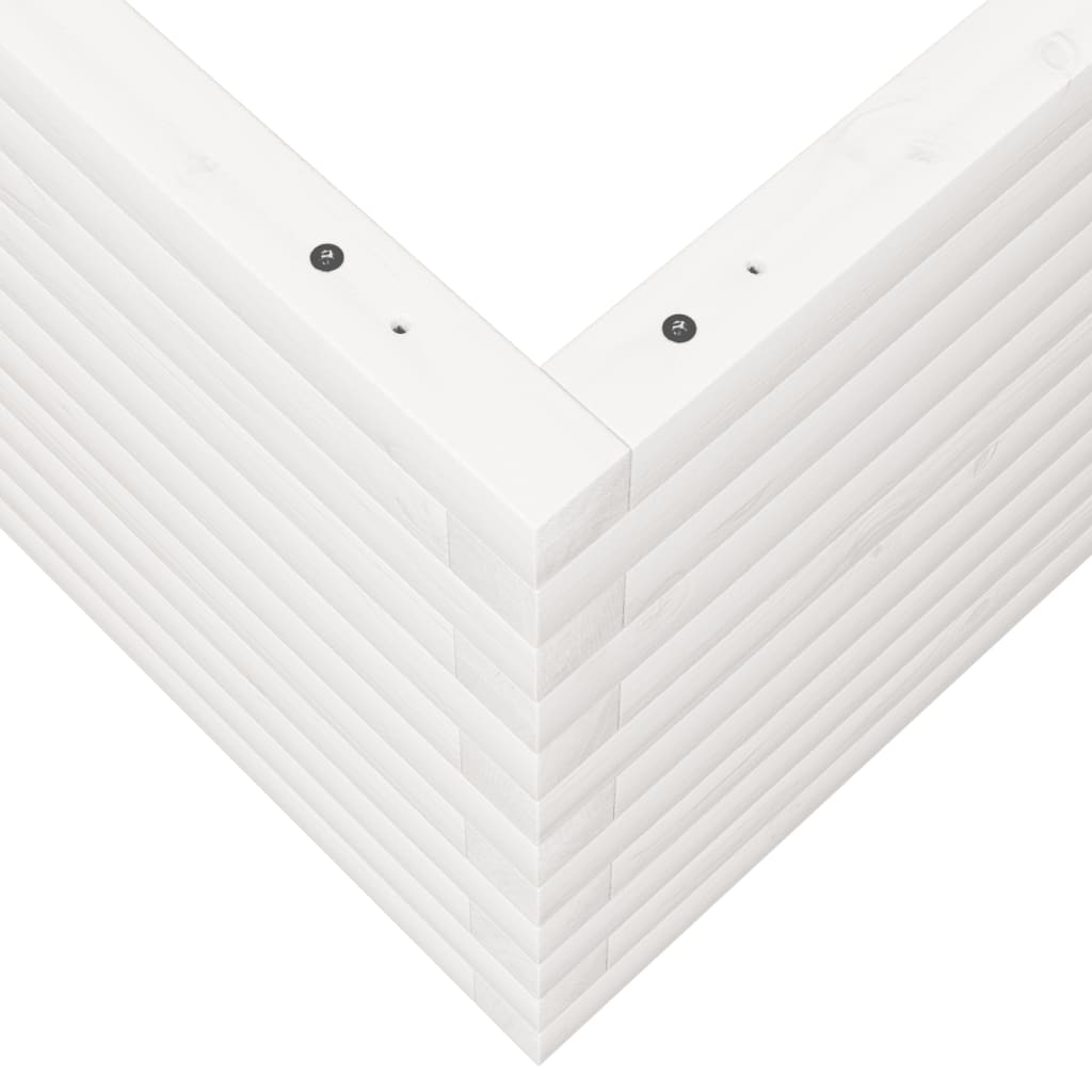 Jardinière bac lit surélevé plantes fleurs terrasse jardin 60 x 60 x 45,5 cm bois de pin massif blanc 02_0037709 - 5