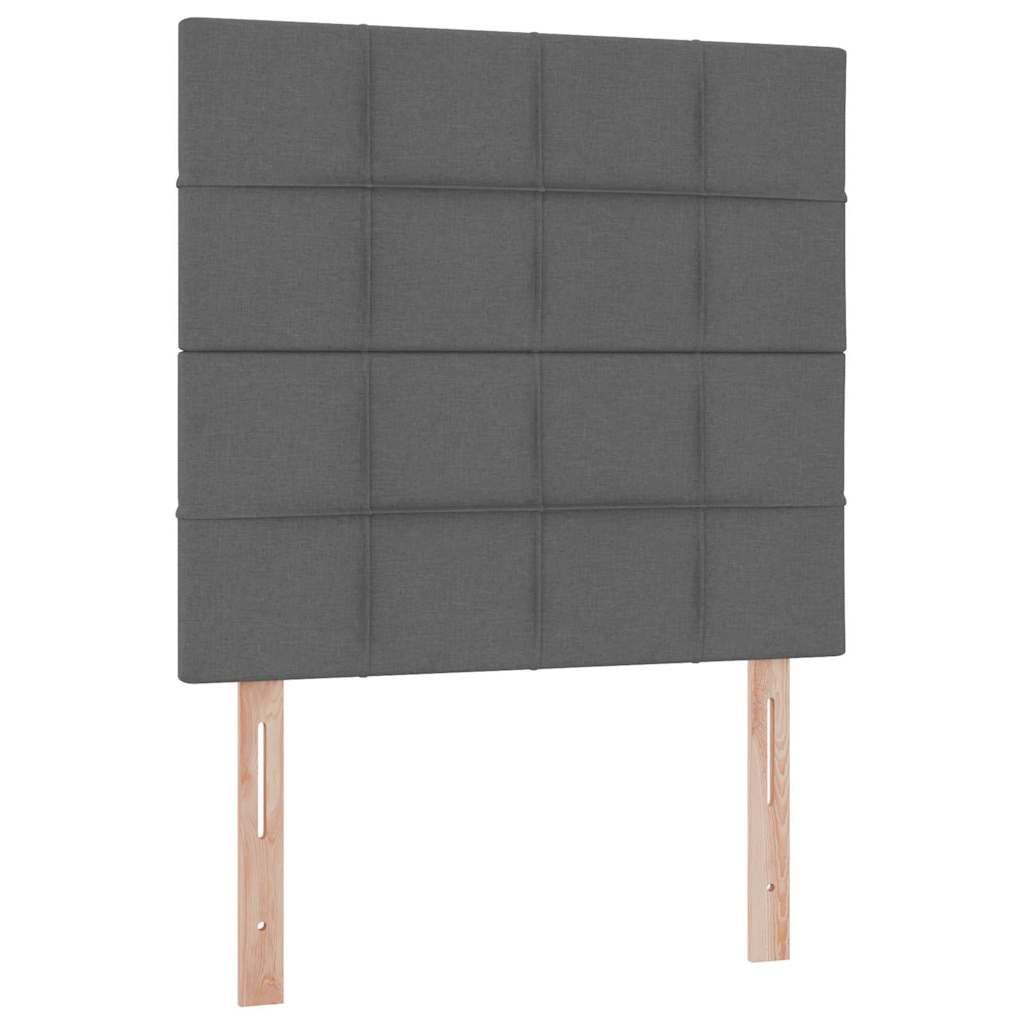 Lit avec rangement et matelas en tissu gris foncé, pour la chambre, 90 × 190 cm - 9