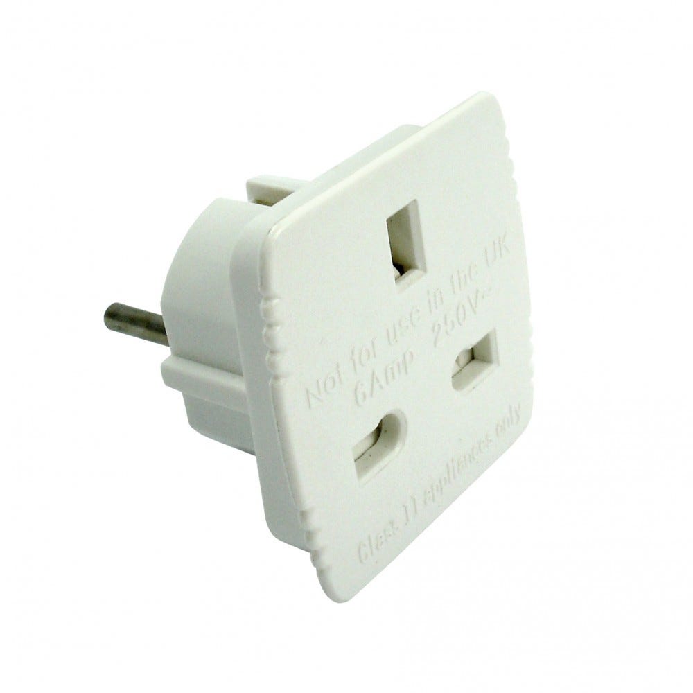 Adattatore da viaggio - Spina standard britannica a 3 pin bianca Adattatore da viaggio - Spina standard britannica a 3 pin bianca